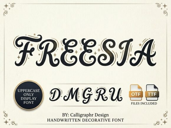 Freesia: A Celestial Handwritten Display Font for Enchanting Designs