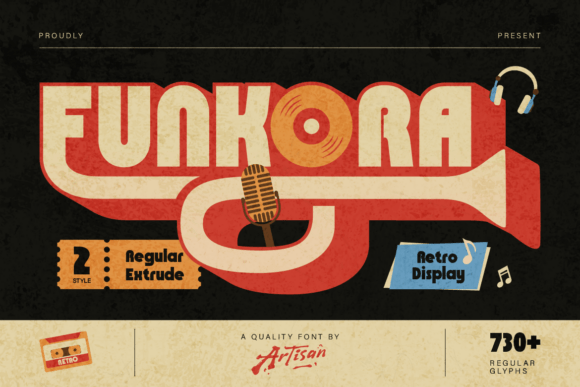 Funkora: A Bold Retro Display Font for Modern Creators