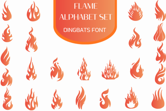 Ignite Your Designs with the Flame Alphabet Set