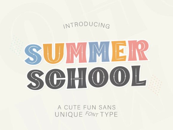 Summer School: A Bold Sans Serif for Clean Headlines